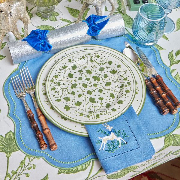 Set a merry mood with Green Clover Plates for your holiday meals.