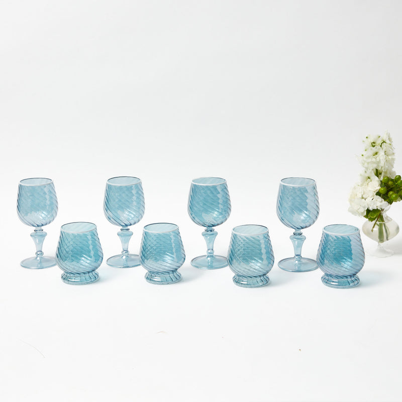 Camille Blue Glassware (Set of 8) – Mrs. Alice