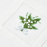 Create an elegant and floral-inspired atmosphere with Lily of the Valley White Linen Napkins.