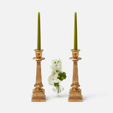 Illuminate your surroundings with the radiant beauty of the Gold Allegra Candle Holder Pair, ideal for adding a touch of opulence and style to your home.