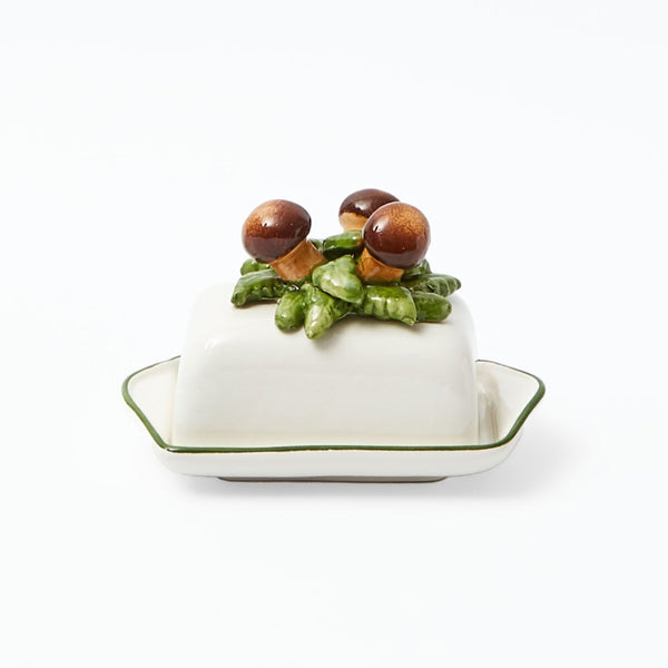 Introduce a touch of culinary charm with the Porcini Mushroom Butter Dish, a delightful addition to your table.