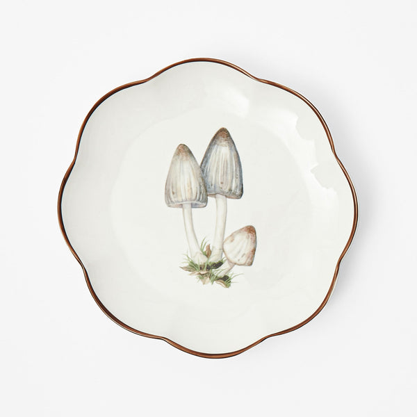 Begin your meal in style with the Scalloped Mushroom Starter Plate in an elegant grey hue, now available in a set of 17.