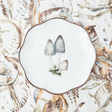 Crafted for both aesthetic appeal and practicality, these grey Scalloped Mushroom Starter Plates are a delightful addition (Set of 17).