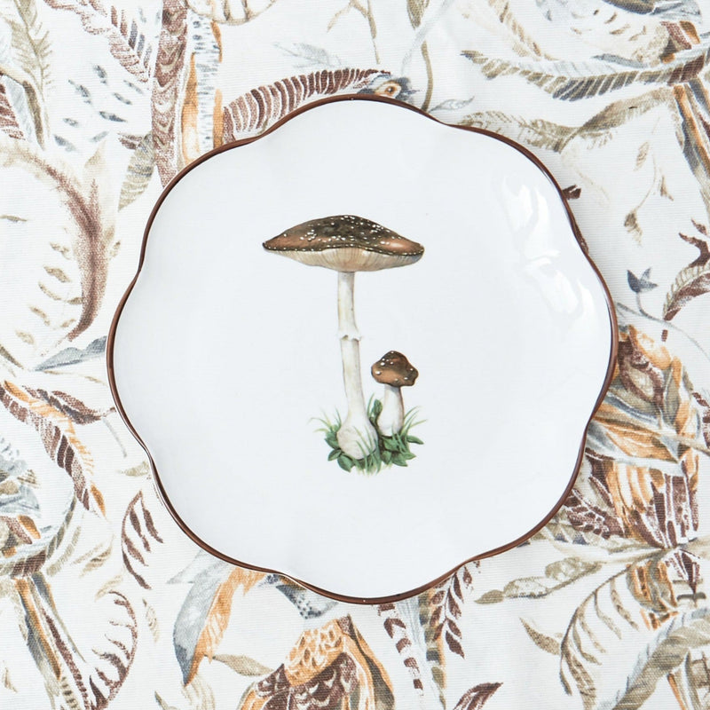Impress your guests with the unique charm of these brown Scalloped Mushroom Starter Plates, now available in a set of 24.