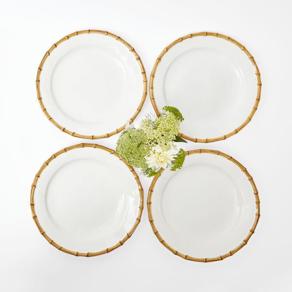 Set of 4 Nancy Bamboo Starter Plates for elegant dining.