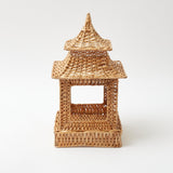 Natural Rattan Pagoda Lantern: A rustic lighting accent for ambiance.