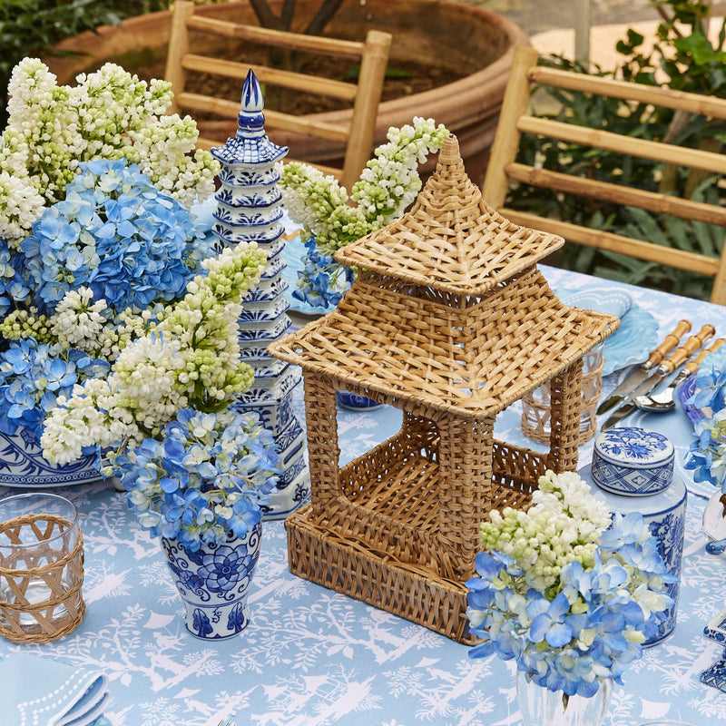Create an inviting atmosphere with the Natural Rattan Pagoda Lantern.