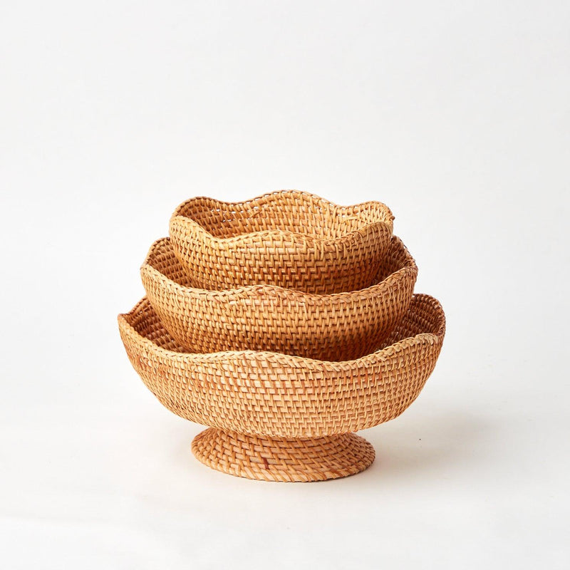 Natural Rattan Scalloped Bowl (Small) - Mrs. Alice