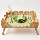 Natural Scalloped Rattan Breakfast Tray - Mrs. Alice