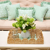 Natural Scalloped Rattan Tray - Mrs. Alice