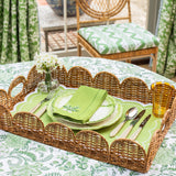 Natural Scalloped Rattan Tray - Mrs. Alice