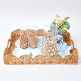 Natural Scalloped Rattan Tray - Mrs. Alice