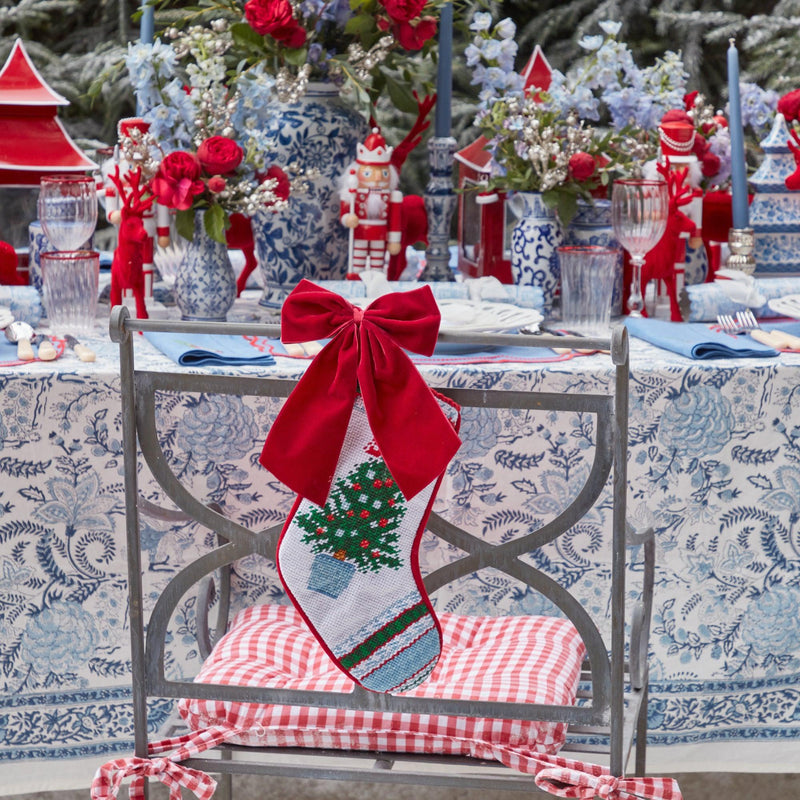 Needlepoint Christmas Tree Stocking - Mrs. Alice