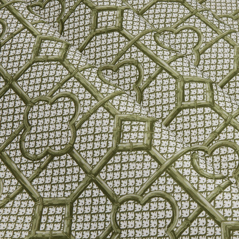 Olive Green Bamboo Trellis Fabric - Mrs. Alice