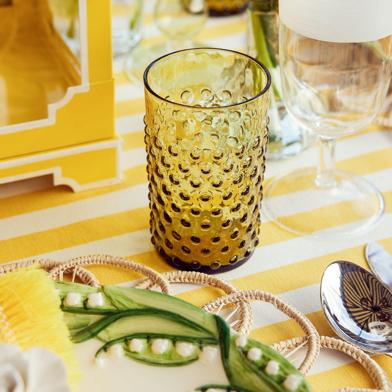 Turn any gathering into a vintage affair with our Olive Green Hobnail Jug & Glasses Set.