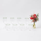 Olive Rim Swirl Glassware Set - Mrs. Alice