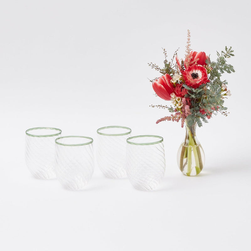Red Rim Glassware (Set of 8) – Mrs. Alice