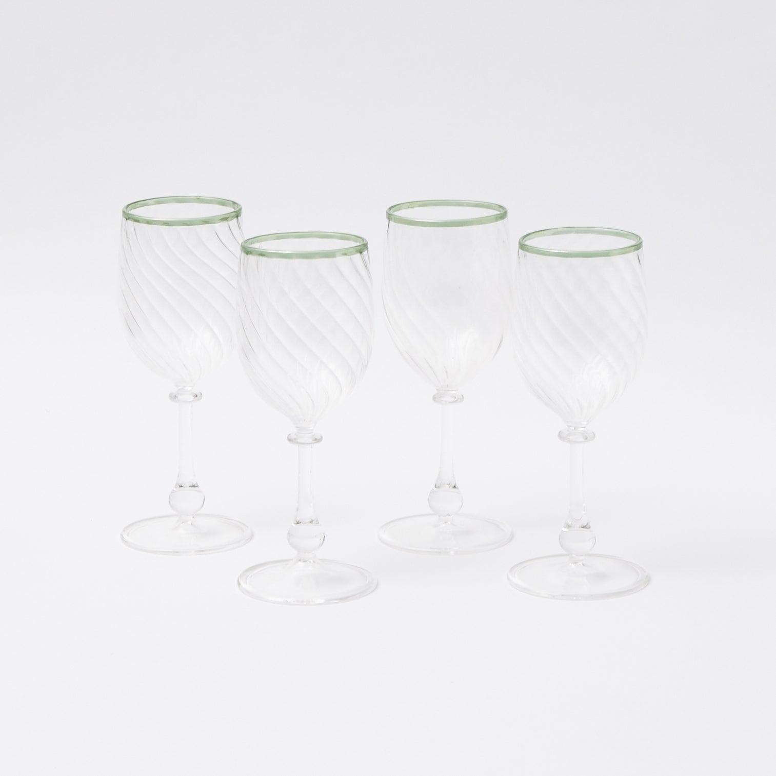 Red Rim Water Glasses (Set of 4) – Mrs. Alice