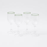 Olive Rim Swirl Wine Glasses (Set of 4) - Mrs. Alice