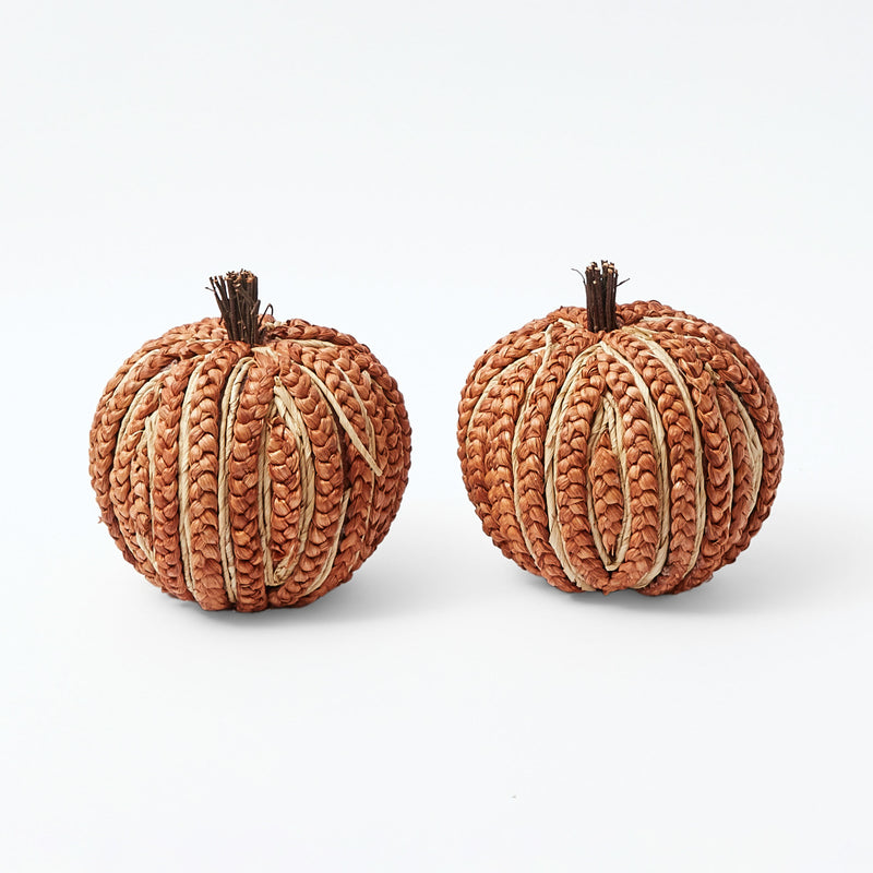 Infuse warmth with the Burnt Orange Plaited Pumpkin Family for cozy settings.