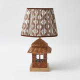 Chocolate Brown Ikat Scalloped Lampshade (30cm)