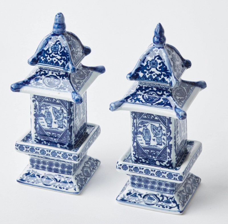 Pair of Small Porcelain Pagodas
