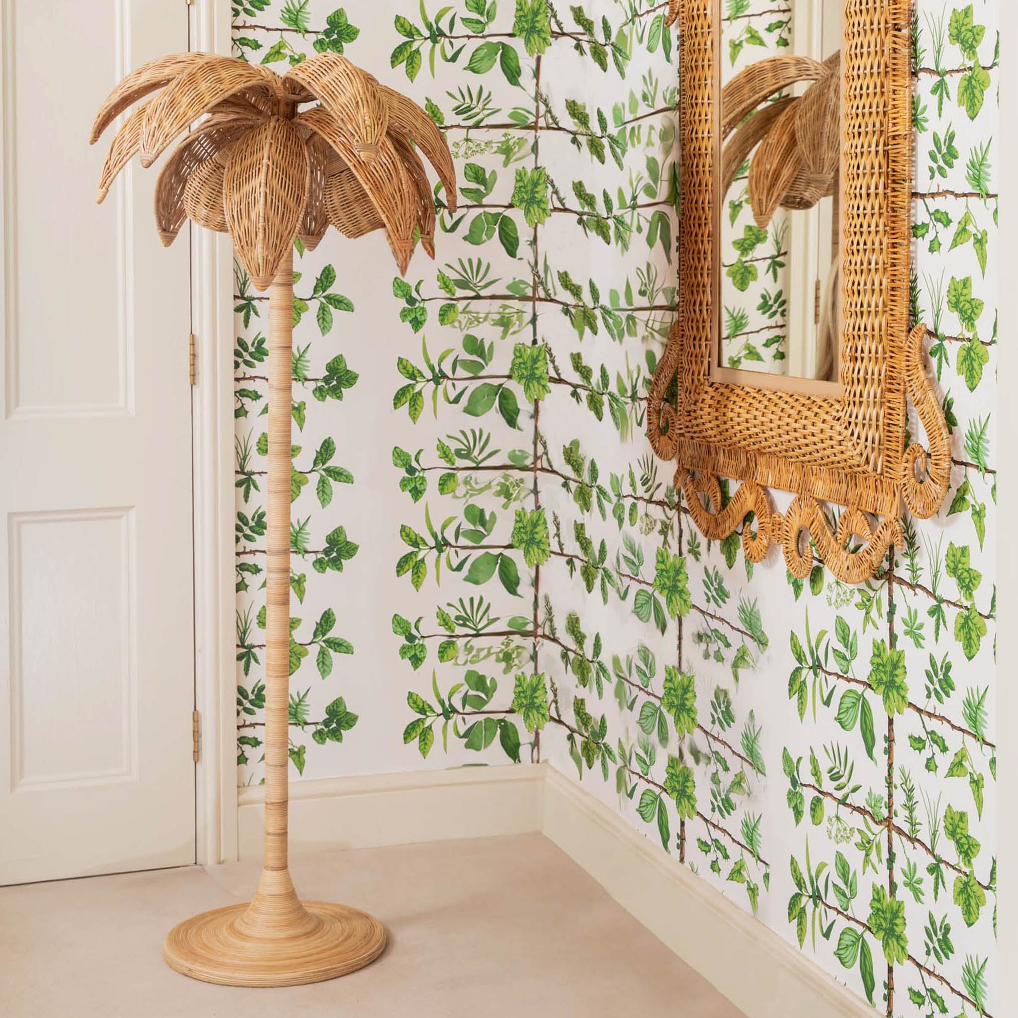 Rattan Palm Tree Floor Lamp