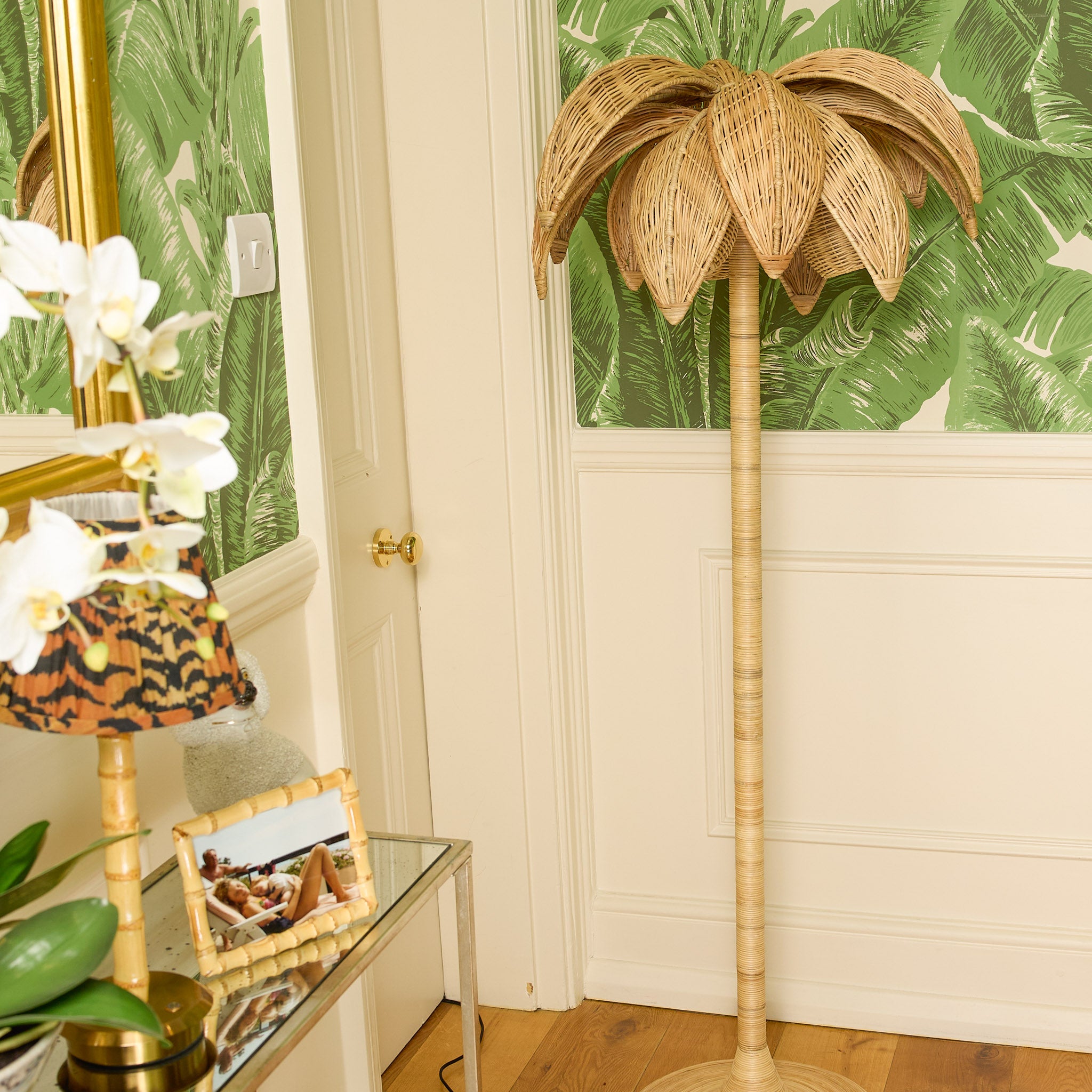 Rattan Palm Tree Floor Lamp