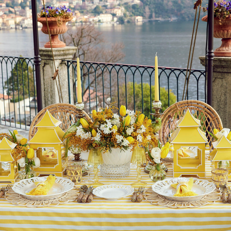 Passalacqua Yellow Stripe Tablecloth - Mrs. Alice