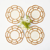 Quaint refinement: Petal Bamboo Ceramic Dinner & Starter Plates Set.