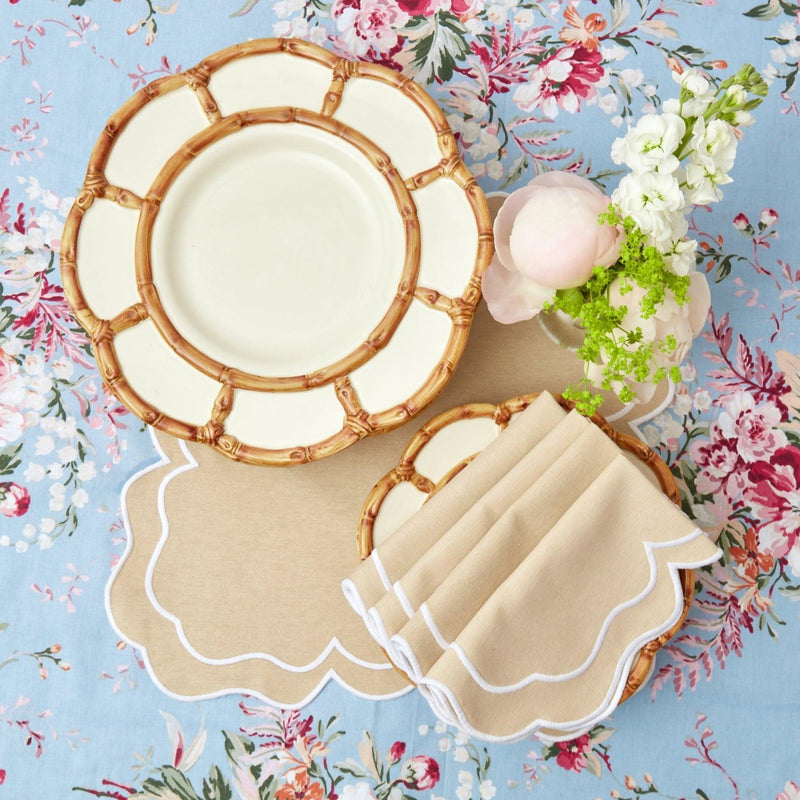 Nature's charm: Petal Bamboo Ceramic Dinner & Starter Plates Set.