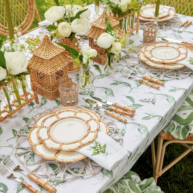 Rustic elegance: Petal Bamboo Ceramic Plates for diverse settings.