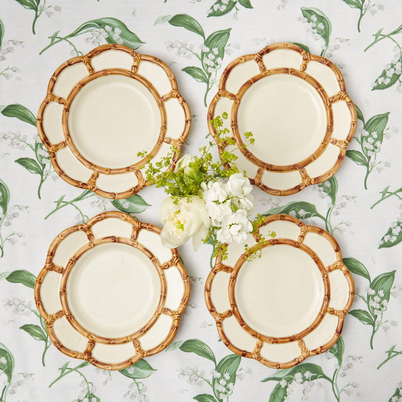 Embrace eco-friendly dining with Petal Bamboo Ceramic Plate Set.