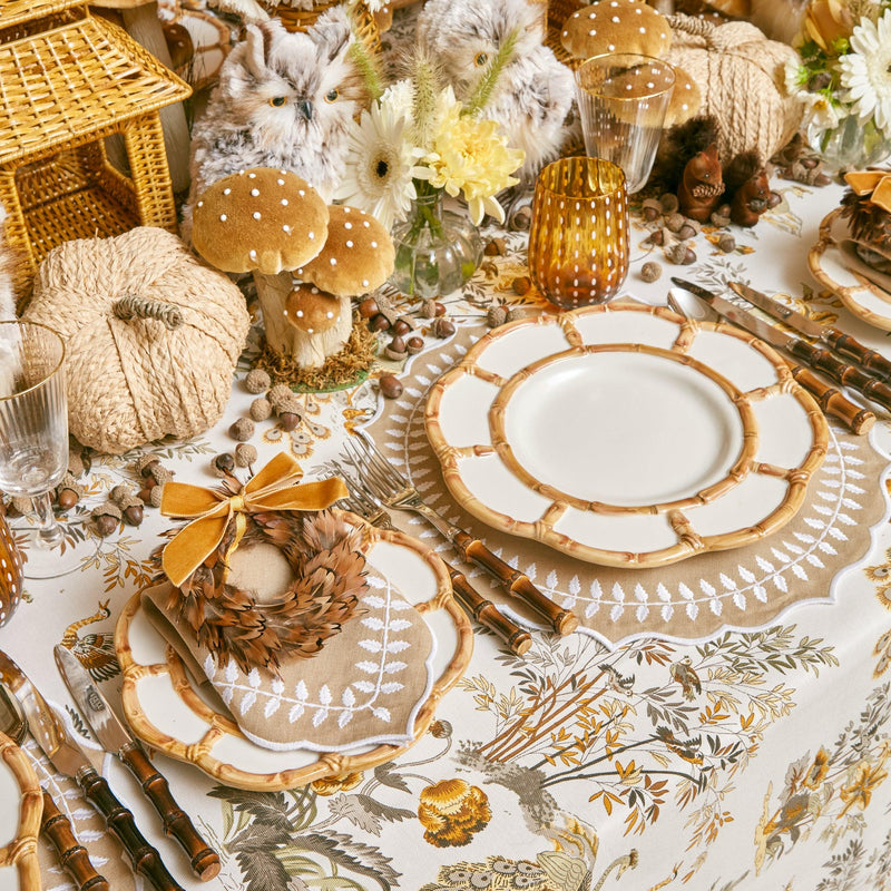 Petal Bamboo Ceramic Dinner Plate (Set of 4) - Mrs. Alice