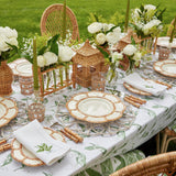 Stylish dining set: Petal Bamboo Ceramic Dinner Plates.