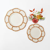 Petal-shaped Bamboo Ceramic Dinner Plate for sophisticated meals.