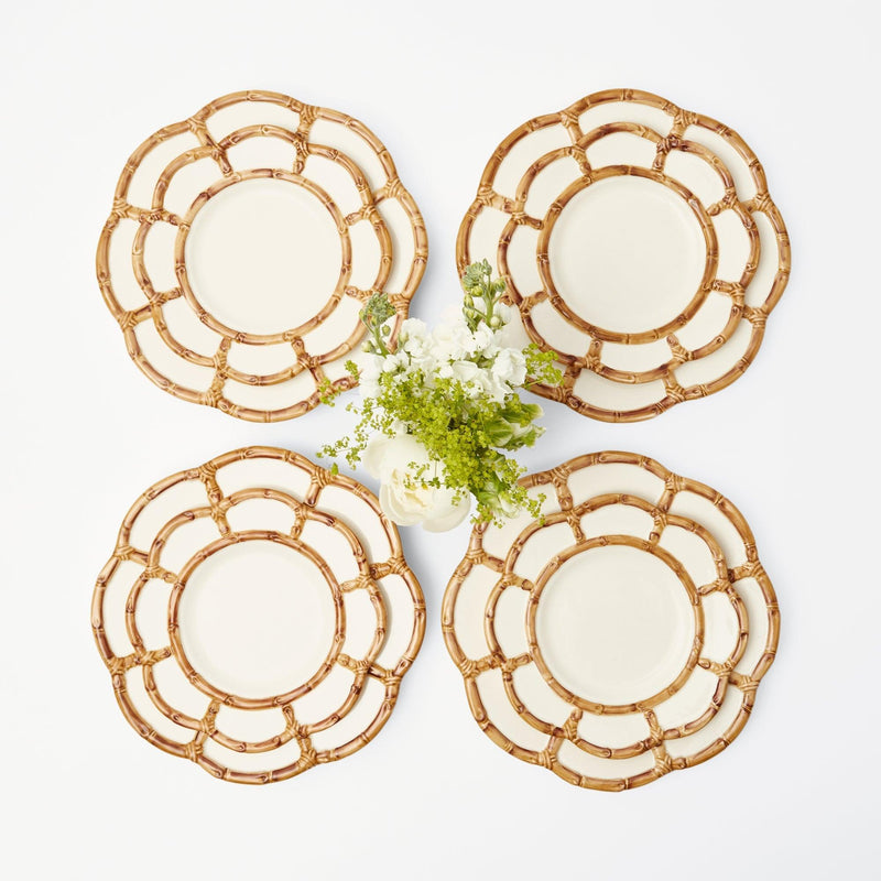Artisanal design in the Petal Bamboo Starter Plates.