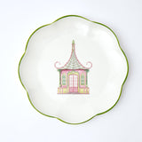 Pink & Green Pagoda Dinner Plate - Mrs. Alice