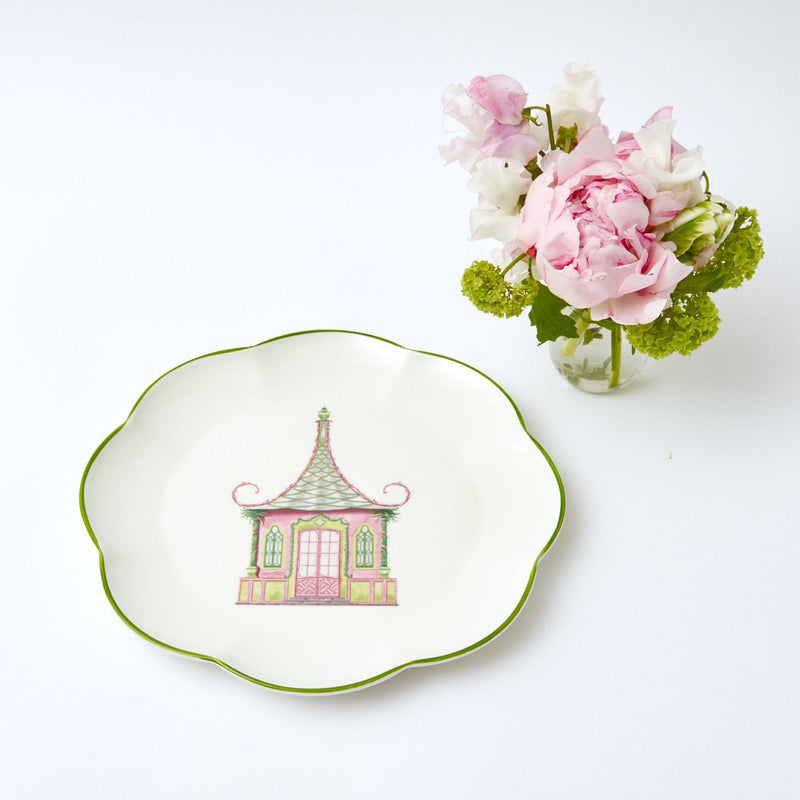 Pink & Green Pagoda Dinner Plate (Set of 4) - Mrs. Alice
