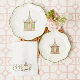 Pink & Green Pagoda Starter Plate (Set of 4) - Mrs. Alice