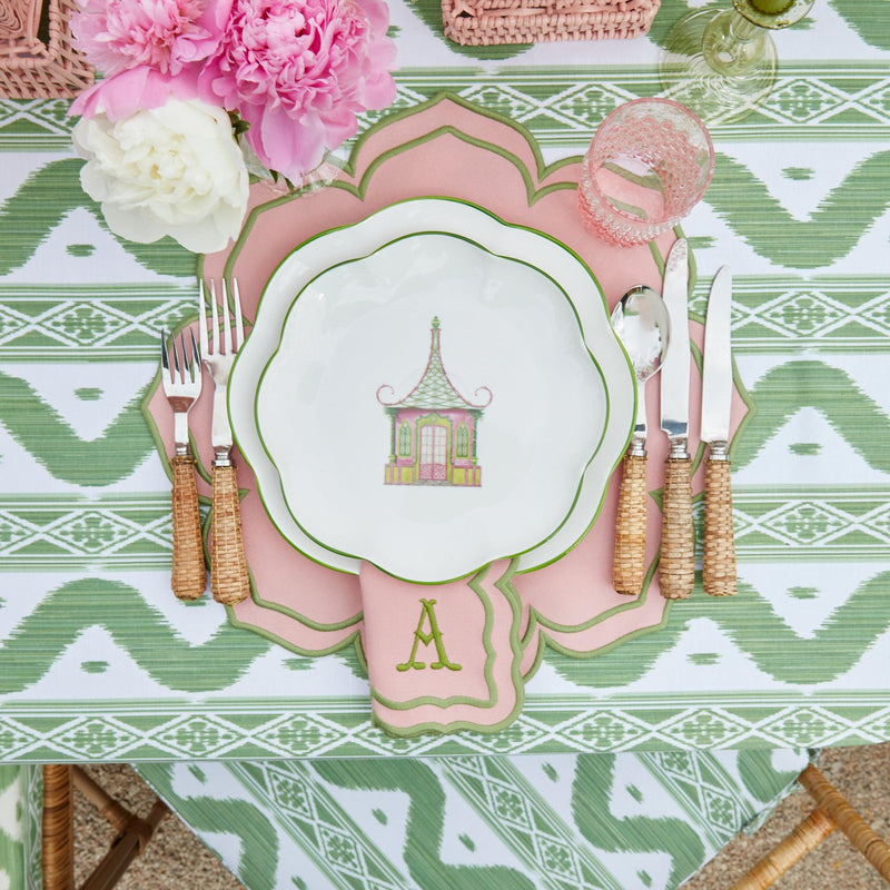 Pink & Green Pagoda Starter Plate (Set of 4) - Mrs. Alice