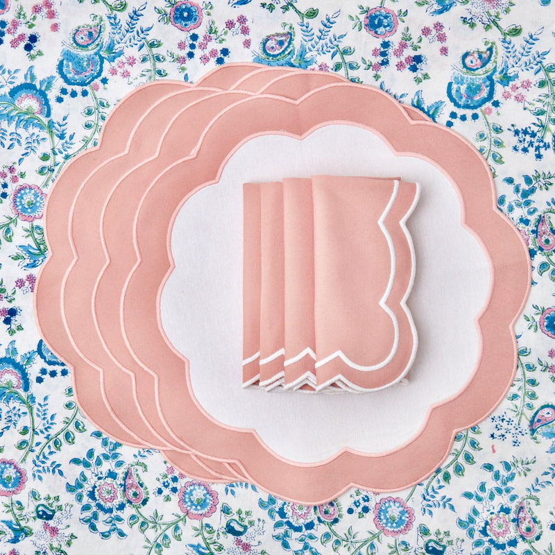 Pink Appliqué Placemats & Napkins (Set of 4) - Mrs. Alice