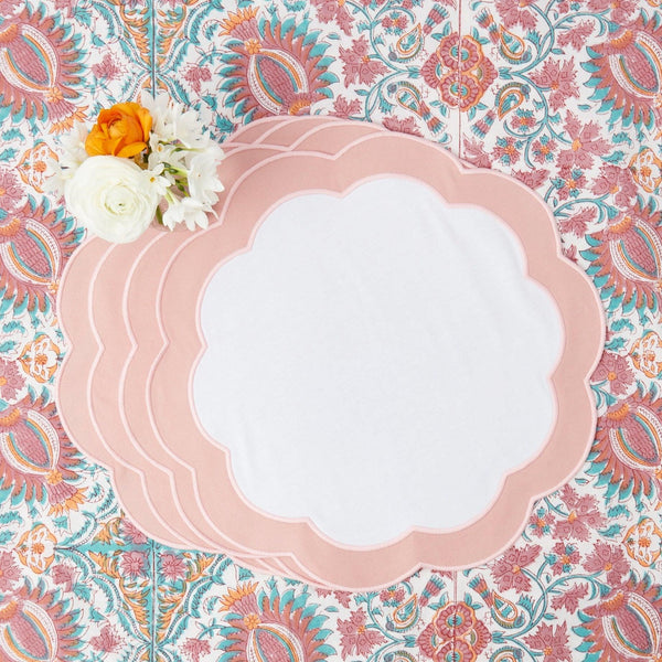 Pink Appliqué Placemats (Set of 4) - Mrs. Alice