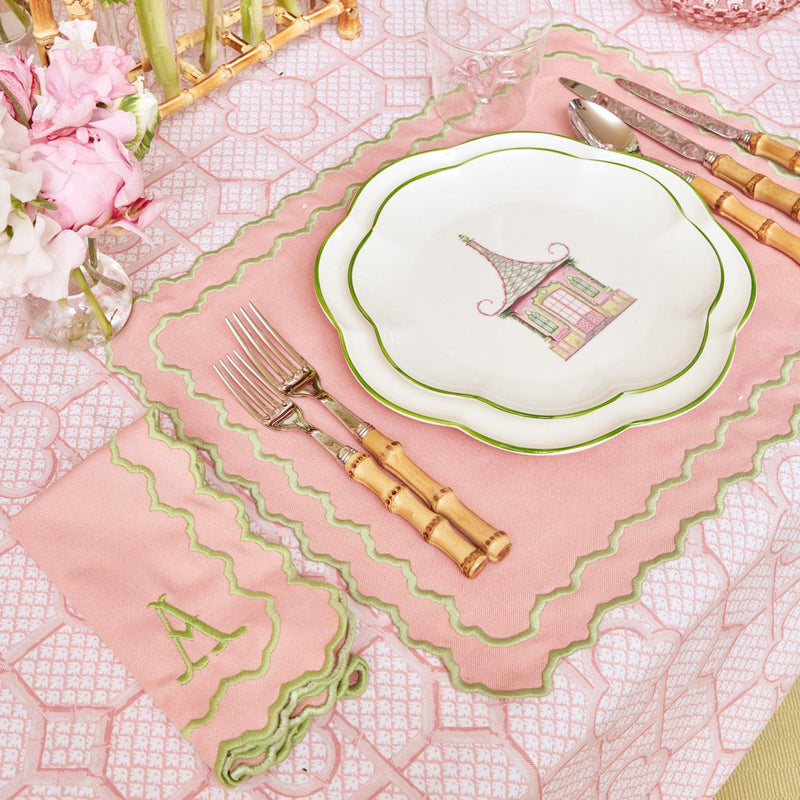 Pink Bamboo Trellis Tablecloth - Mrs. Alice