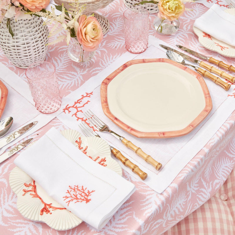 Pink Geometric Bamboo Dinner Plate - Mrs. Alice