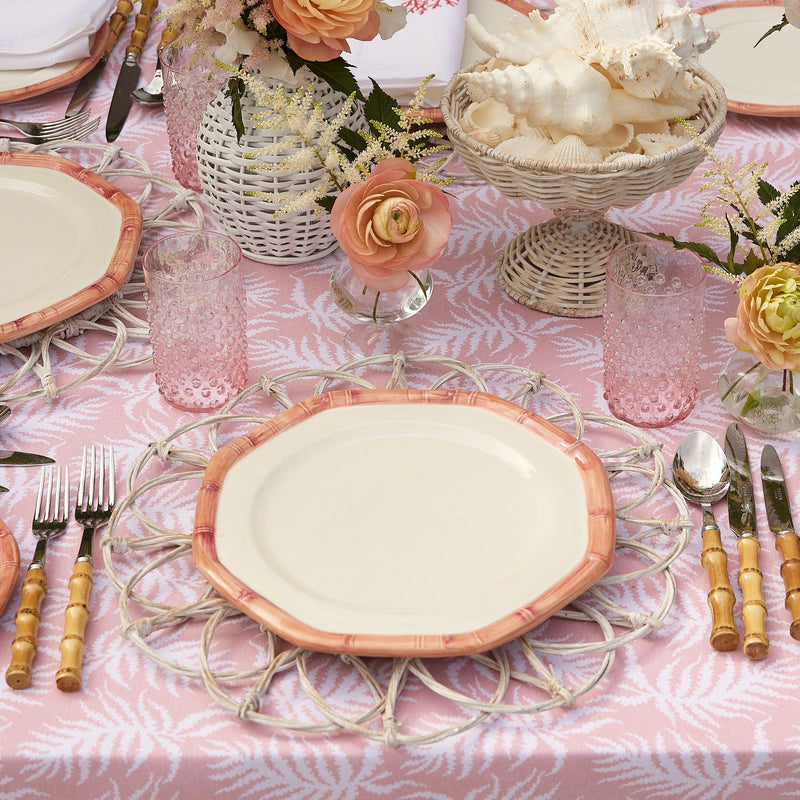 Pink Geometric Bamboo Dinner Plate (Set of 4) - Mrs. Alice
