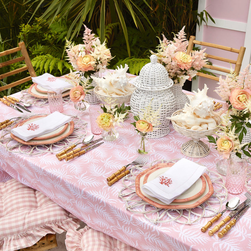 Pink Geometric Bamboo Dinner Plate (Set of 4) - Mrs. Alice
