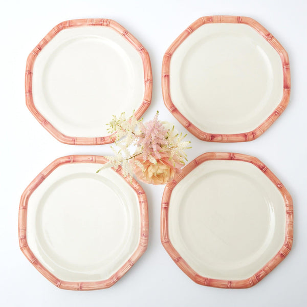 Pink Geometric Bamboo Dinner Plate (Set of 4) - Mrs. Alice