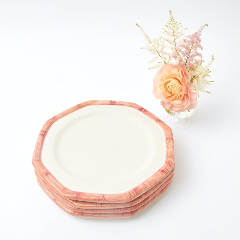 Pink Geometric Bamboo Dinner Plate (Set of 4) - Mrs. Alice