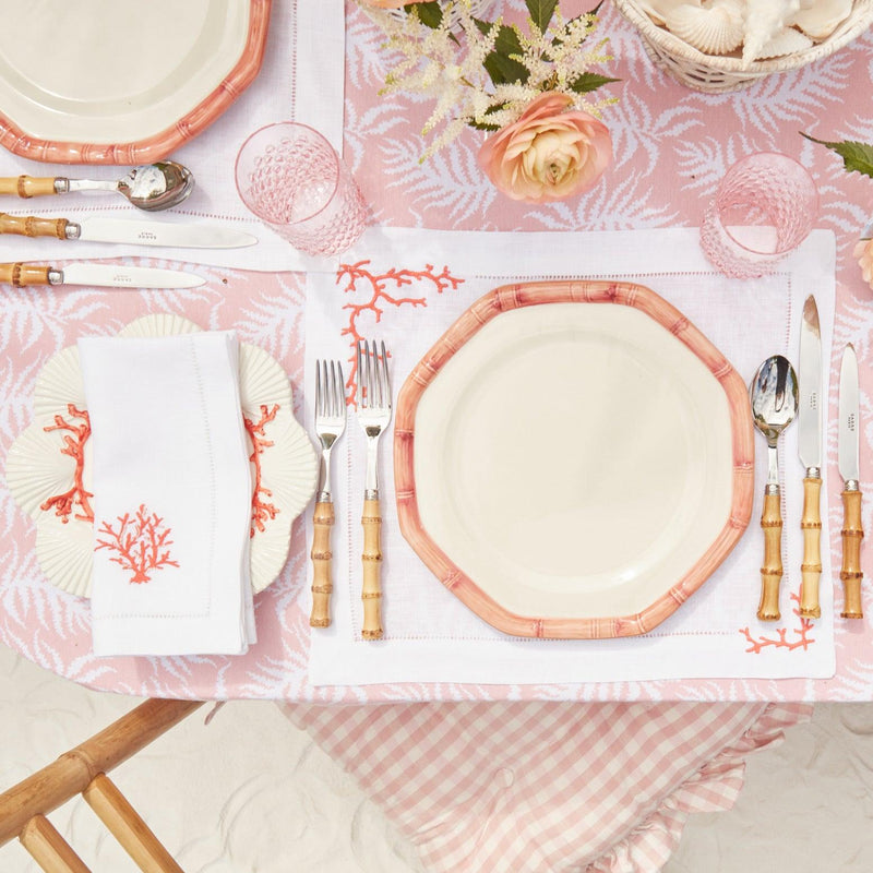 Pink Geometric Bamboo Dinner Plate (Set of 4) - Mrs. Alice